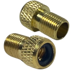 Adaptador Válvula Presta Nitrus Alumínio Schrader Dourado ( 2 Unidades )
