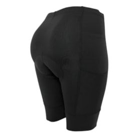Bermuda Ciclismo Feminina Fennix Attack Espuma Preto Com Bolso