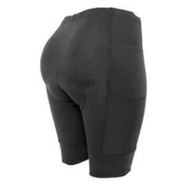 Bermuda Ciclismo Feminina Fennix Attack Mercurio Gel Preto Com Bolso