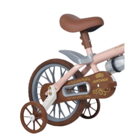 Bicicleta Aro 12 Nathor Antonella Rosa Marrom