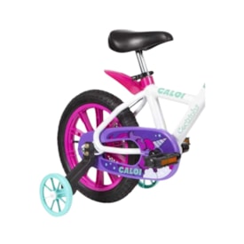 Bicicleta Aro 14 Nathor Cecizinha Branco, Rosa, Roxo e Azul