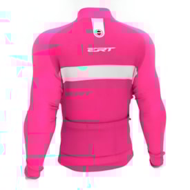 Camiseta Ciclismo Ert Classic Stripe Manga Longa Pink Proteção UV