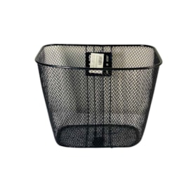 Cesta de Bicicleta Grande Oval Aro 24 Importado Aço Preto