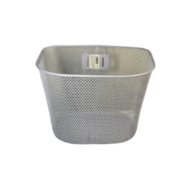 Cesta de Bicicleta Grande Oval Aro 26 Importado Aço Branco