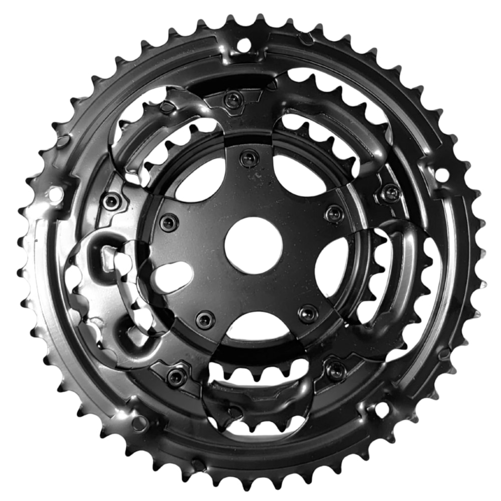 Coroa Tripla Importado 28/38/48 Dentes Aço Index