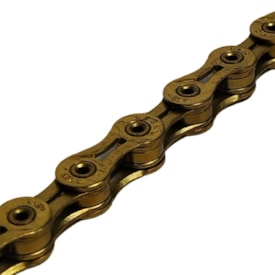 Corrente Fina KMC X9-SL 1/2x11/128 116 Elos Dourado Index 9V Vazada