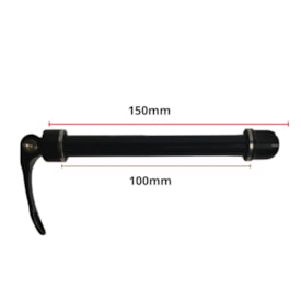 Eixo Passante Dianteiro Kapa 150mm Alumínio Preto Grosso 15mm