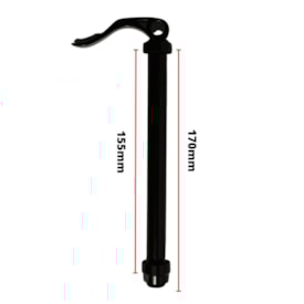 Eixo Passante Dianteiro Kapa 155/170mm Alumínio Preto Grosso 15mm