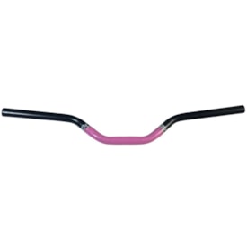 Guidão DH Aço Tubo Cross Preto e Rosa Expandido
