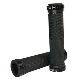 Manopla Bike Com 2 Trava Preta GTS Preto Borracha 130mm