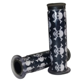 Manopla Bike Neopak Top Caveira Preto e Branco Silicone 125mm