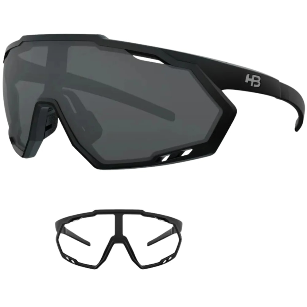Oculos Ciclismo HB Spin Matte Black Gray Cristal