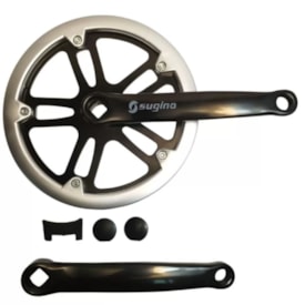 Pedivela Aço Single Sugino 44D Preto 170mm Ponta Quadrada Com Protetor