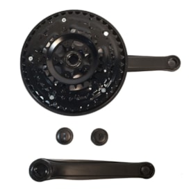 Pedivela Aço Triplo Foss Reduzido 24/34/42D Preto 175mm Ponta Quadrada