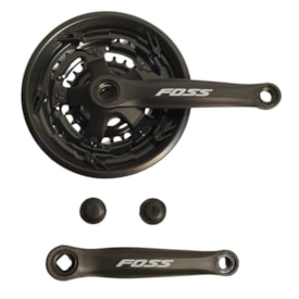 Pedivela Aço Triplo Foss Reduzido 24/34/42D Preto 175mm Ponta Quadrada