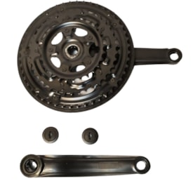 Pedivela Aço Triplo Logan 28/38/48D Index Preto 175mm Ponta Quadrada Com Protetor