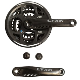 Pedivela Aço Triplo LTX 24/34/42D Index Reduzido Preto 175mm Ponta Quadrada Com Protetor