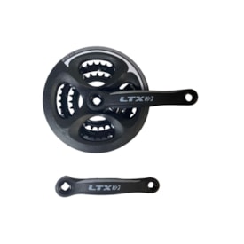 Pedivela Aço Triplo LTX 28/38/48D Preto e Cinza 175mm Com Protetor