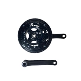 Pedivela Aço Triplo LTX 28/38/48D Preto e Cinza 175mm Com Protetor