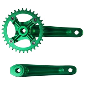 Pedivela Alumínio Single Kook 34 Dentes Verde 170mm BCD 104