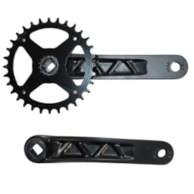 Pedivela Alumínio Single Samox 32D Preto 175mm