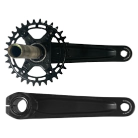 Pedivela Alumínio Single Shimano Deore MT510 32 Dentes Preto 175mm