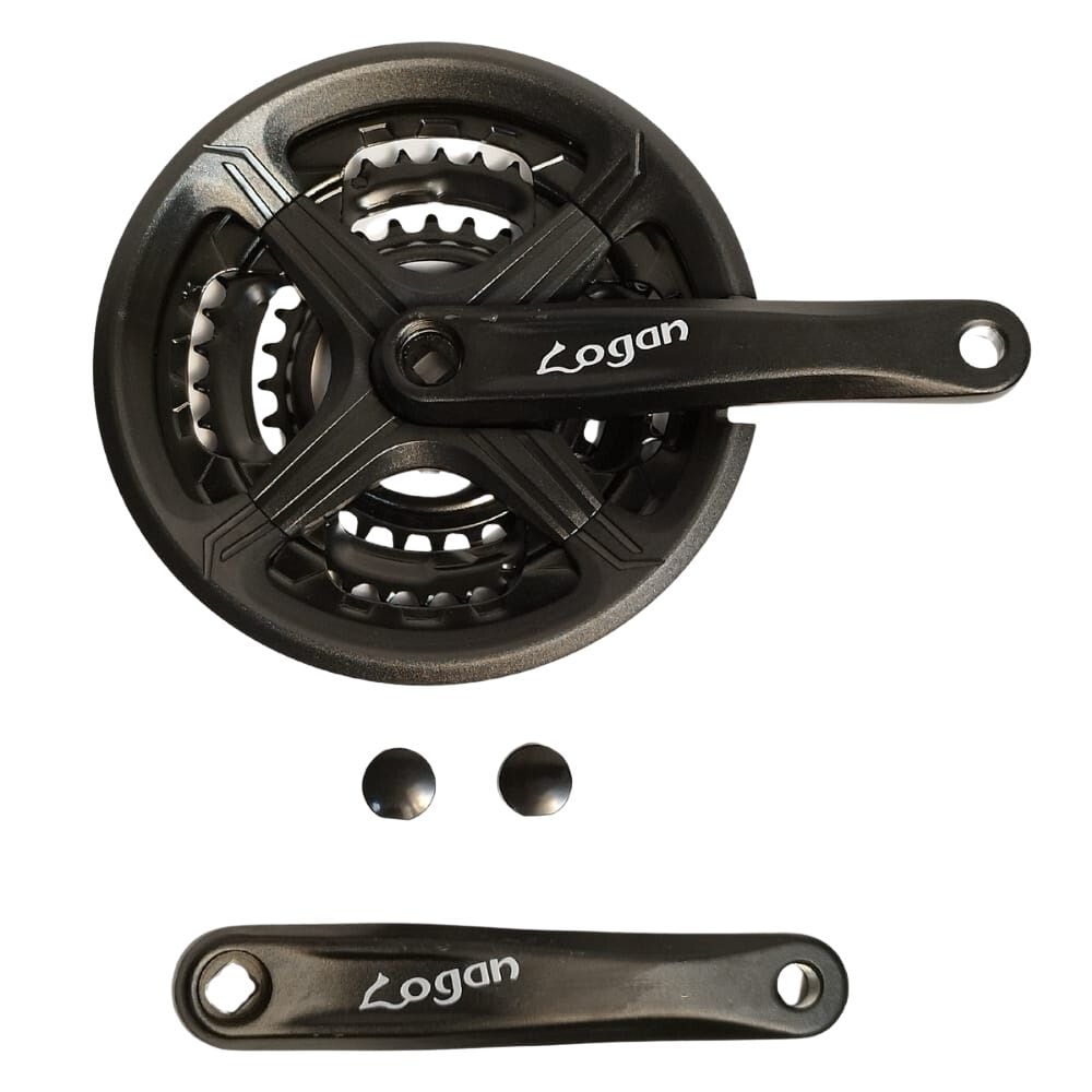 Pedivela Aço Triplo Garra7 24/34/42D Index Preto 170mm Protetor