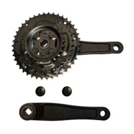 Pedivela Alumínio Triplo Sugino 24/34/42D Index Reduzido Preto 170mm Ponta Quadrada