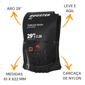 Pneu 29x2.20 Kenda Booster Elite XC SCT K1227 Kevlar Preto