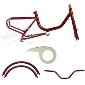 Quadro de Bicicleta 16 Gilmax Monareta Cereja Com Garfo