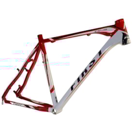 Quadro de Bicicleta 26 MTB First Zeus Branco e Vermelho