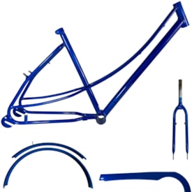 Quadro de Bicicleta 26 Samy Milla Azul Hunter Com Garfo