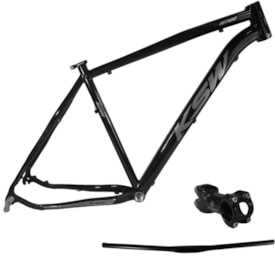 Quadro de Bicicleta 29 KSW XLT 100 Mega Preto e Prata