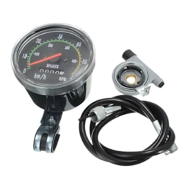 Velocimetro Bicicleta Analógico 60km Redondo Com Odômetro